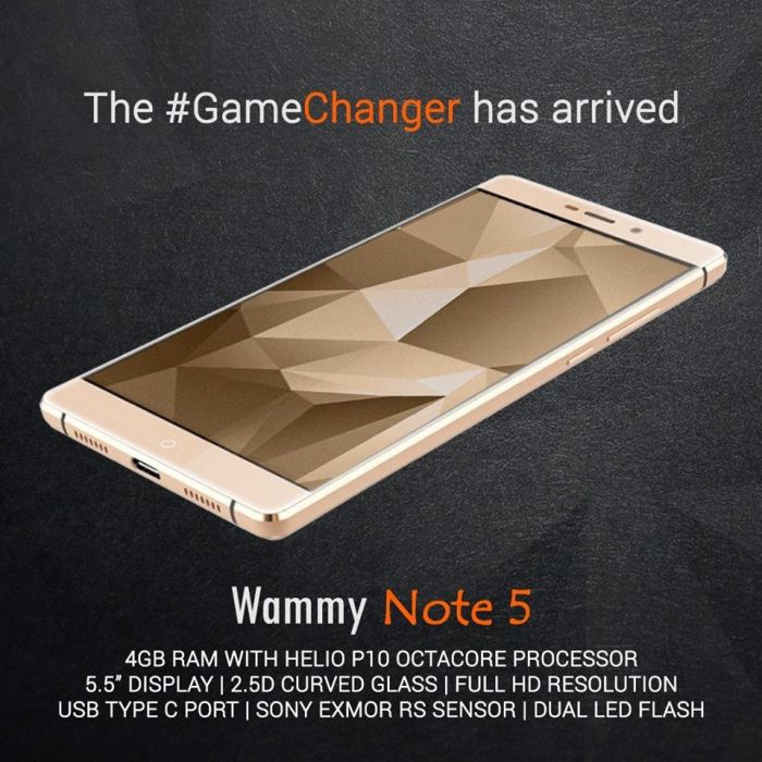 Wickedleak Wammy Note 5: амбициозный запуск смартфона с Helio P10 и 4 Гб ОЗУ – фото 1