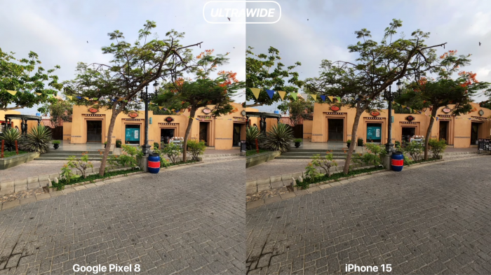 Ultrawide Pixel 8 vs iPhone 15