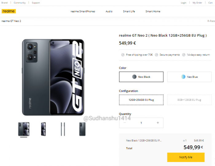 Цена Realme GT Neo 2 в Европе может неприятно удивить – фото 2