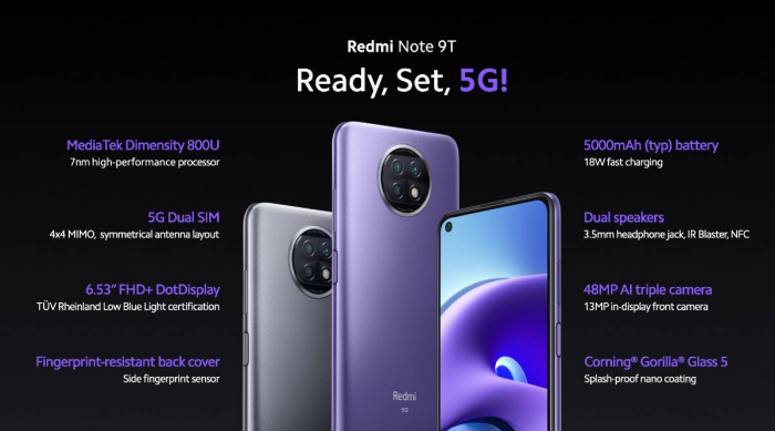 Представлен Redmi Note 9T: 5G для глобального рынка – фото 1