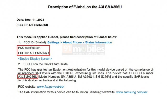 Samsung Galaxy A35 5G получил сертификацию FCC, скоро дебют. – фото 1