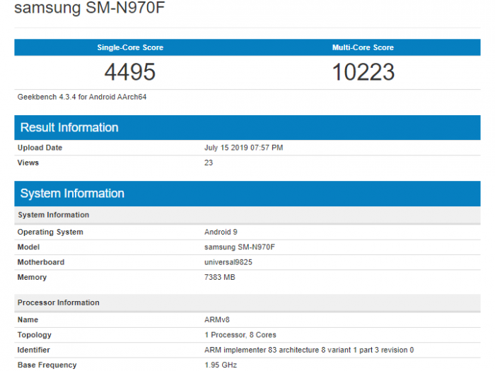 Samsung Galaxy Note 10 с чипом Exynos 9825 протестировали в Geekbench – фото 2