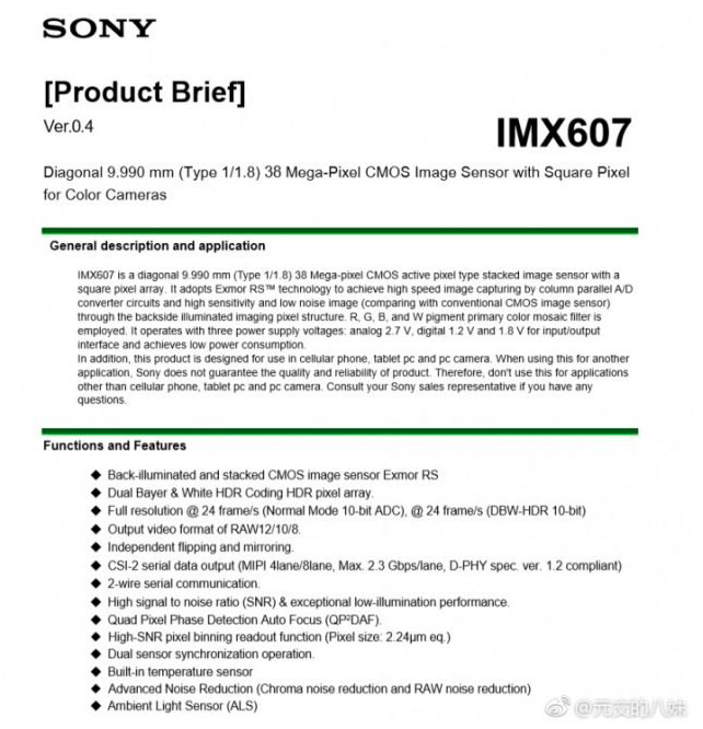 Больше подробностей о флагманском сенсоре Sony IMX607 для Huawei P30 Pro – фото 1