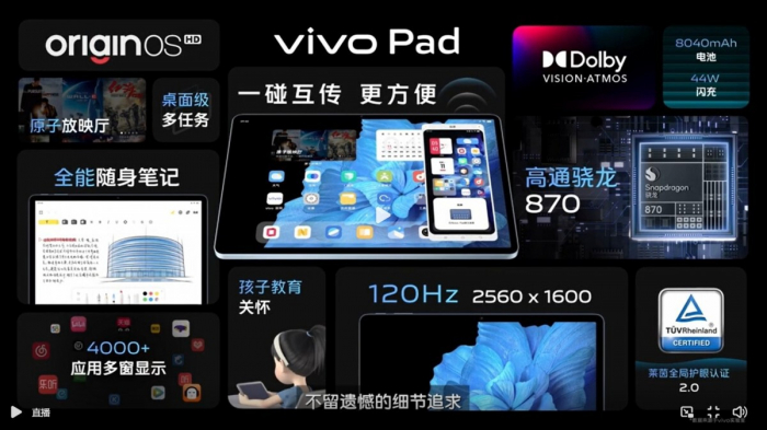 Анонс Vivo Pad: первенец компании с мощным железом, отличным звуком и NFC – фото 2