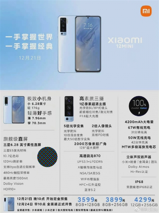 Xiaomi 12 mini: характеристики, цена и дата запуска – фото 1