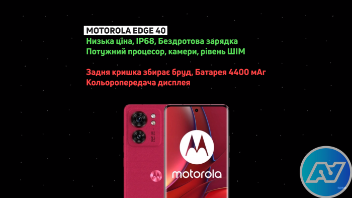 Moto Edge 40 плюси і мінуси