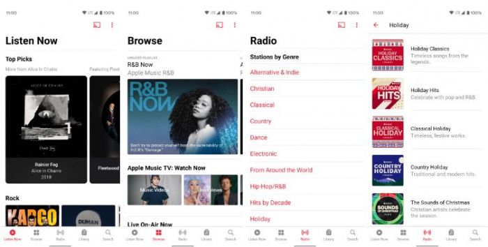 Apple Music главная страница