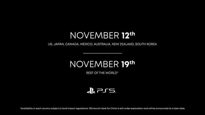 Дата выхода PS5