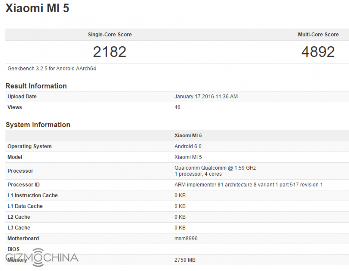 Xiaomi Mi5 вновь демонстрирует свою мощь в бенчмарке – фото 1