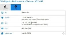 Lenovo K52a48 – первый смартфон с процессором МТ6755