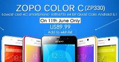 Акция на покупку Zopo Color C (ZP330) в магазине hope по цене $79.99 с купоном